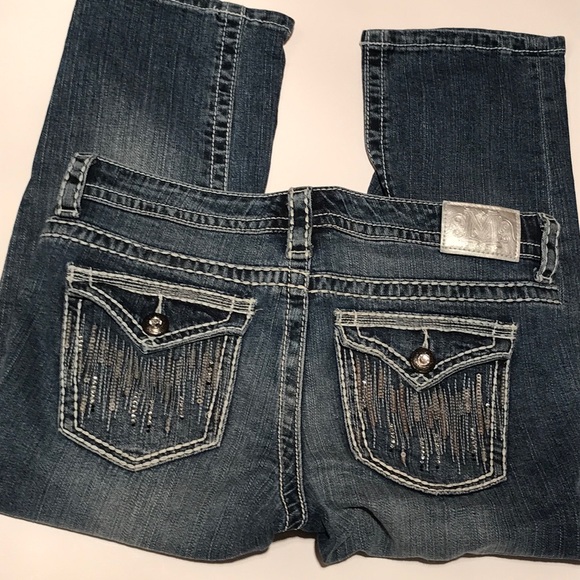 Maurices bling jeans capris 7/8 reg crops sequins - Picture 3 of 12